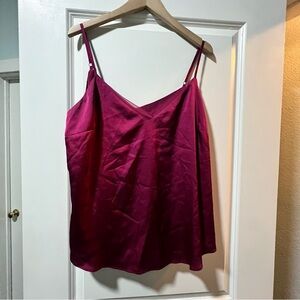 White House Black Market Women’s Lined Camisole Fuschia Size XL Spaghetti Strap